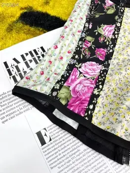 Modes Sieviešu Veste Ir 2021. Skrejceļa Spageti Siksnas Luksusa Ziedu Drukāt Mežģīnes Raibs Eiropas Dizaina puse stils Dāmas Blūze