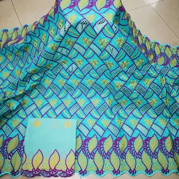 5+2 Metri Sākotnējā Bazin Riche Audums Un Kokvilnas Mežģīnes Ar Akmeņiem Unikālu Dizainu Āfrikas Nigērijas Sieviešu Kāzu Līgava Kleitu Mežģīnes