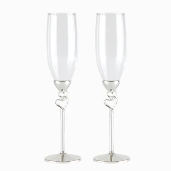 Veicināšanas Kristāla šampanieša glāzi sarkanā vīna kauss kāzu dāvana no dimanta sirds goblet/ kāzu stikla ar bowknot forma
