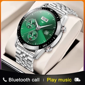 Luksusa Tērauda Smart Skatīties Vīriešu Sporta Fitnesa Bluetooth Zvanu Daudzfunkciju Mūzikas Vadības Modinātājs Atgādinājums Smartwatch Tālruni