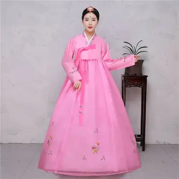 Hanbok Kleita Korejiešu Tradicionālās Hanbok Korejas Tautas Tērpi Sieviete Hanbok