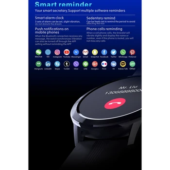Smart Skatīties Sazinieties Ar Ekrānu, Bluetooth Brīvroku Režīmā Smart Skatīties Vīriešu, Sieviešu Fitnesa Tracker Sirdsdarbība Zvanu Ziņojums