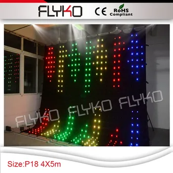 Augstas brightnees LED video ekrānu P18 4x5m led aizkaru mūzikas ekrānu