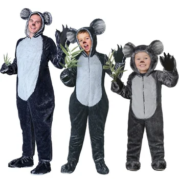Bērnu Multfilmas Koala Puses Veido Tērpus Pieaugušo, Zēni, Dzīvnieki, Halloween Cosplay Kostīmu Saģērbt Cute Apģērbs Pelēks Apģērbs