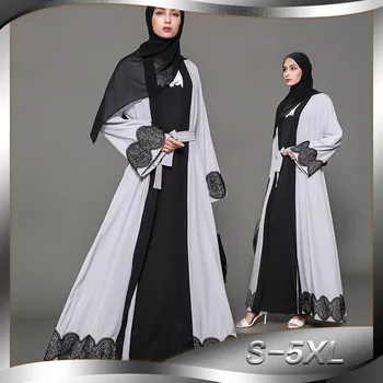Sieviešu Hijab Apģērbs Atvērt Appliqued Musulmaņu Kleitas Ilgi Musulmaņu Preces Ir 2021. Sieviešu Hijab Uzstādīt Ansamblis Hijab Femme Cm154