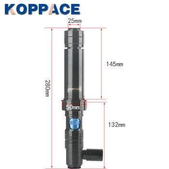 KOPPACE 64X-360X lielu Palielinājumu Koaksiālie Optiskā Mikroskopa Objektīva 0.7 X-Pastāvīga 4X Tālummaiņas Objektīvs