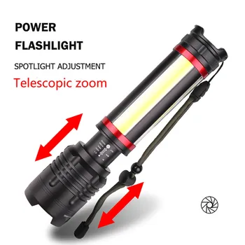 Jaunu ierodas yunmai led lukturīti zoomable LED Lukturīti Lāpu XHP70 + COB USB Lādējamu Ūdensizturīgs Lampas Ultra Bright