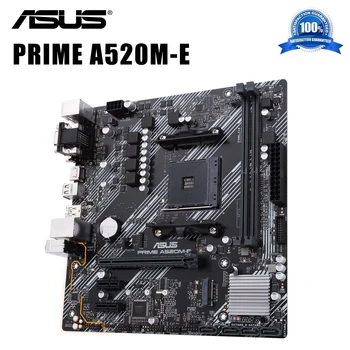 Ligzda AM4 Asus PRIME A520M-E Mātesplate Atbalsta 3rd-Gen AMD RYZEN 3500X 3600 CPU DDR4 64GB AMD A520 Placa-Mãe Overlocking AM4