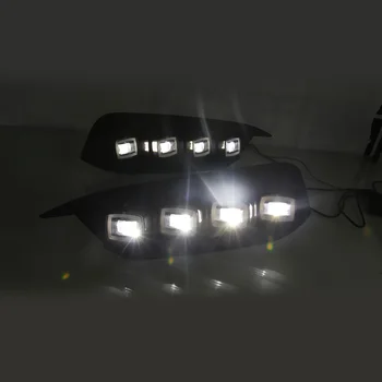 Automašīnas Miglas Lukturi White LED DRL Dienas Gaiši Zila Nakts Braukšanas Gaismas Dinamisko Dzintara Pagrieziena Signāla Gaismu Honda Civic 2016-2021
