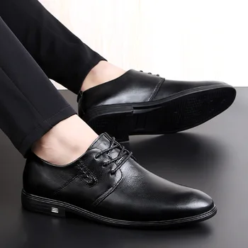 Ādas Kurpes Vīriešiem, Vīriešu Ādas Ikdienas Apavi Oxford Black Oficiālu Dzīvoklis Čības Zapatos Cuero Hombre Mens Cēloņu Kleita