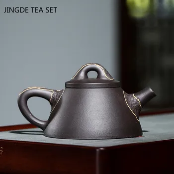Ķīnas Yixing ir Darinātas Akmens Scoop Tējas Katlā, Violeta Māla Tējkannas Skaistums Tējkanna Teaware Tie Guanyin Tējas Ceremonija Dāvanas 260ml