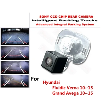 Par Hyundai Fluidic Verna Grand Avega 10~15 CCD Saprātīga Dinamiskā Trajektorijas Atpakaļskata Reverse Backup Dziesmas Fotokameras Ūdensdrošs