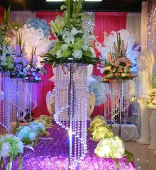 110CM auguma luksusa kristāla, akrila kāzu ziedu stand celiņš ceļu svina galda centerpieces gadījumā puse, T - dekori