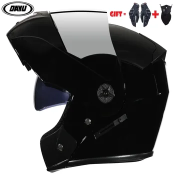 Motocikla Ķivere Flip up Moduļu Dual Mices Pilnu Sejas Ķiveres Atklāta motokrosa Ķivere casque Moto Motocicleta capacete kasko