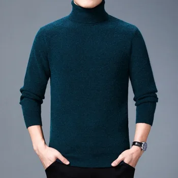 MRMT 2022 Zīmola Ziemas Jaunu Gadījuma Vīriešu Džemperi ar Augstu Apkakli Krekls Vīriešu tīrtoņa Krāsu Silts Adīts Džemperis
