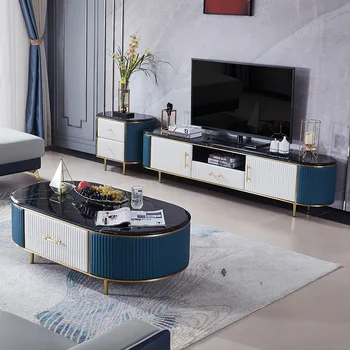 Nordic Light luksusa ovāls marmora tējas galds TV ministru kabineta kombinācija dzīvojamā istaba mūsdienu vienkārši radoši nelielu māju tējas galda