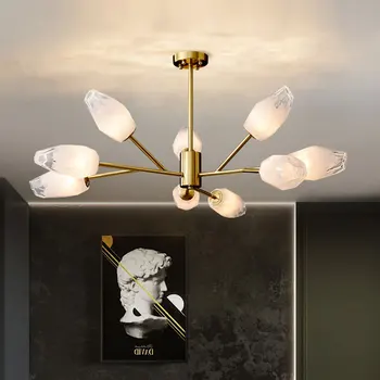 Romantiska Dzidri Balts Ziedi Stikla LED Lustras Apgaismojums Mājas Dekoru Gaismas,Dzīvojamā Istabā, Guļamistabā, Mājas Iekštelpu Apgaismojums Spēcīgu Gaismas