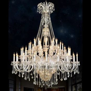 Viesnīca lielu K9 kristāla lampas led sveču lustras apgaismojums spīdumu kristāla droplight E14 Lielu dzīvojamo istabu, viesistaba, led lamparas