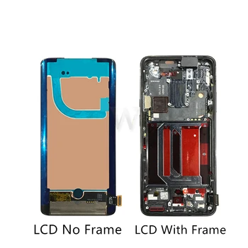 OLED par Oneplus 7 Pro LCD Displejs, Touch Screen Digitizer Montāža ar rāmi 1+7 Pro LCD Ekrānu Nomaiņa 6.67