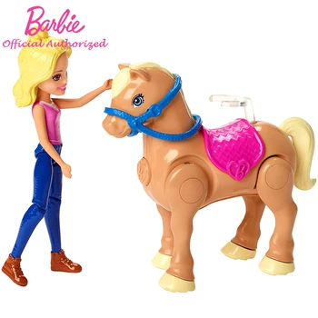 Sākotnējā Barbie Pavisam Jauna Ierašanās, Iet Poniju Sacensības Playset Post Office Rotaļlieta ar Zirgu FHV66 Izlikties, Brinquedos, Lai Mazulis
