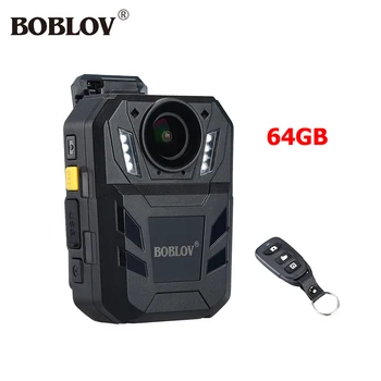 BOBLOV 64GB Ķermeņa Kamera WA7-D IP67 32MP HD Video Cam Mini Comcorder 170 Grādu Ambarella A7 GPS Policija Camara Apsargs