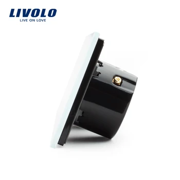 Livolo ES Standarta, Luksusa Sienas Triple Touch Switch, VL-C703-11,Ar Kristāla Stikla Panelis