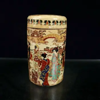 Ķīnas Izsmalcinātu Vāku Burkā Tējas Caddy Apdares Tautas Kolekcija Pāra Dzīves Telpu Dekorēšana Uzglabāšanas Jar Mājas Amatniecība