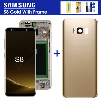 ORIĢINĀLS S8 LCD ar rāmi Samsung Galaxy S8 plus G955fd G955F G955 Lcd Displejs S8 G950 G950F Touch Screen Digitizer