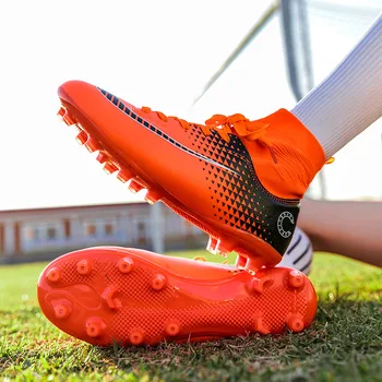 Ultravieglajiem futbola kurpes vīriešu āra FG zēnu futbola potītes zābaki ar neslīdošu futbola apavi sporta apavi unisex bezmaksas piegāde