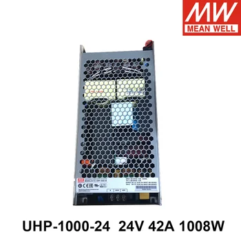 Ir LABI UHP-1000-24 110V/220V AC UZ DC 24V 42A 1008W Viena Izeja pārslēdzama Strāvas Padeve Meanwell PFC Transformatoru UHP-1000