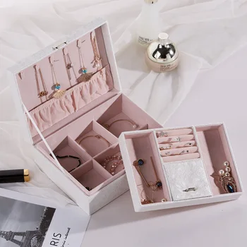 Daudzslāņu rotaslietas kaste ar slēdzeni Eiropas stila princese bērnu rotaslietas uzglabāšanas kaste auskari auskari, rotaslietas rotaslietas kaste