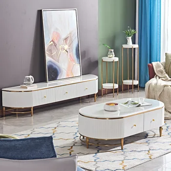 Tējas galds TV ministru kabineta dzīvojamā istaba post-modernās vienkāršu grīdas ministru kabineta vienkārši marmora TV ministru kabineta tējas galda kopā