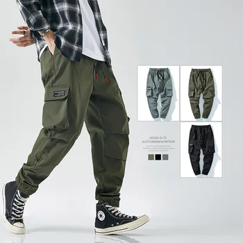 Oversize (Dungriņi) Moderns Zīmolu Vīriešu Ikdienas Bikses Multi-kabatas Jaunatnes Tendence Zaudēt Kājām Streetwear Vīriešu Bikses Vīriešu Modes