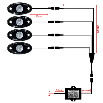 Šasijas Neona Atmosfēru Lampas 10-30V RGB Rock Mūziku, Gaismas, Bluetooth App Kontrole, Auto Piederumi 4/8pcs LED
