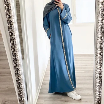 Abaya Kaftan Dubaija Turcija Musulmaņu Kleita, Hijab Islāmu Kleitas Abayas Sievietēm Djellaba Caftan Marokens Saviesīgs Vakars Drēbes Femme Musulmane