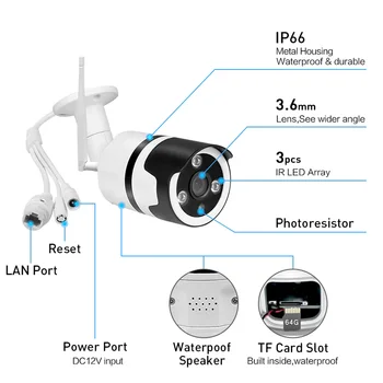 WakeView 1080P 2.0 MP IP Kameras Bezvadu Wifi Bullet Kamera Āra Ūdensizturīgs HD Nakts Redzamības IS Samazināt TF CardMemory Home Security