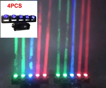 4Pack LED gaismas Kustīgās Galvas Gaismas 5x10W RGBW disko gaismas, ziemassvētku apgaismojums projektors disco led gaismas