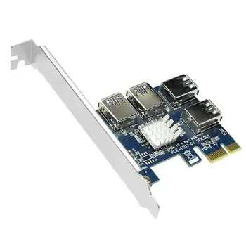 PCI-E Uz PCI-E Adapteris 1 Kārta, 4 PCI-Express Slots, 1x To16x USB3.0 Īpašu Iesūknēšanas Kartes Extender PCIe Pārveidotājs BTC Miner Ieguves