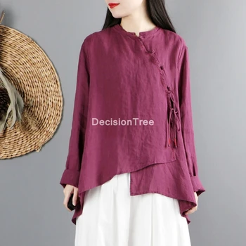 2022 šifona blūzes dāma ikdienas krekls tradicionālā ķīniešu stilā top classic blūze vintage apģērbu qipao sieviešu topi cheongsam