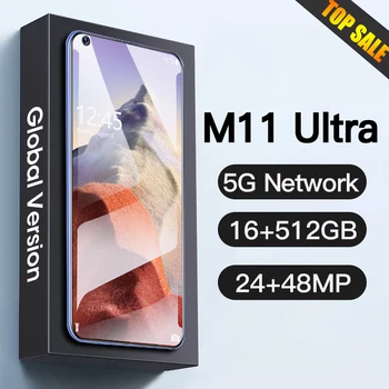 Globālo Versiju M11 Ultra 16GB+1 TB Android Viedtālrunis, 5G Tīklu GPS 48MP+64MP HD Kameras Mobilie Telefoni mobilo telefonu