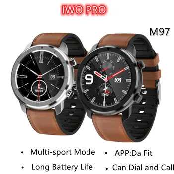 M97 Smart Skatīties Sirdsdarbības Un asinsspiediena Uzraudzības Ādas Siksna 1.28 jo Montre Reloj Inteligente pk HUAWEI Skatīties