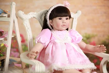 60cm Silikona Atdzimis Bērnu Lelle, Rotaļlietas, Reāli Vinila Princese Toddler Mazuļiem Meitenēm Bonecas Dzimšanas dienas Dāvanu Spēlēt Māja Rotaļlietas Lifelike