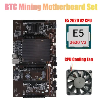 H61 BTCX79 Miner Mātesplati ar E5 2620 V2 CPU+Dzesēšanas Ventilatoru LGA 2011 DDR3 Atbalstu 3060 3070 3080 Grafikas Karte BTC