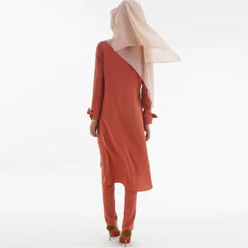 2GAB Musulmaņu Sievietes 2 Gabals Kleitu Sen Maxi Blūze Bikses Kopa Islāma Apģērba Dubaija Abaya turku Kaftan Arābu Drēbes Jilbab Ramadan