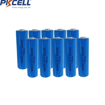 10PCS PKCELL ER14505 AA baterijām 3,6 V 14505 2400mah AA Baterijas LiSCLO2 Superior LR6 R6P Akumulatori GPS Sekošanas Kameras