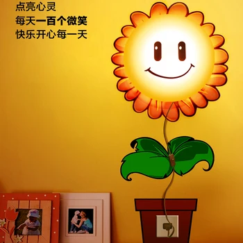Pievienojiet elektriskās spuldzes /DIY ziedi Yan tapetes Nightlight / bērnu guļamistaba karikatūra guļamvieta lampas