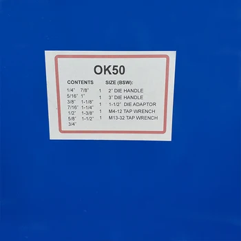 OK50 Skrūvi Plate Set Lentes un Mirst, Uzstādīts par Whitworth Rupjas Vītnes ar Vienu Lenti un vienu Kārtu Sadalīt Mirt par katru izmērs