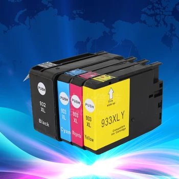 TINTES VEIDS 2 komplekti saderīgs tintes kasetnes HP932XL 933XL,pilns ar tinti un mikroshēmas,gatavs lietošanai