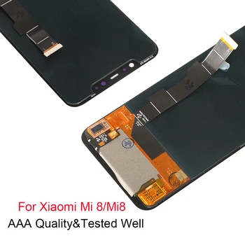 Super Amoled Displeju, Lai Xiaomi MI8 MI 8 M1803E1A LCD skārienekrāns Touch 10 Digitizer Ekrāna Replacment Par Xiaomi MI 8 Displejs