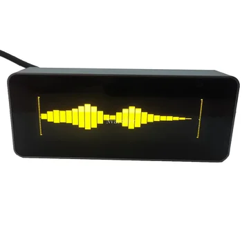 OLED luminiscences ekrāna balss kontroles mūzikas spektra līmeņa indikators digitālais pulkstenis ar alumīnija rāmi